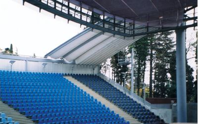 Fahrbare Überdachung einer Tribüne